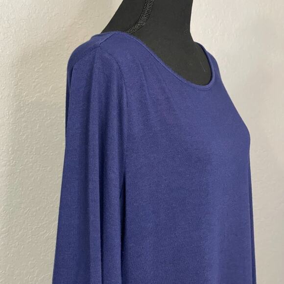 Lisa Rinna Collection Long Sleeve Tunic with side slits Sz XL Royal Blue, EUC - Picture 4 of 10